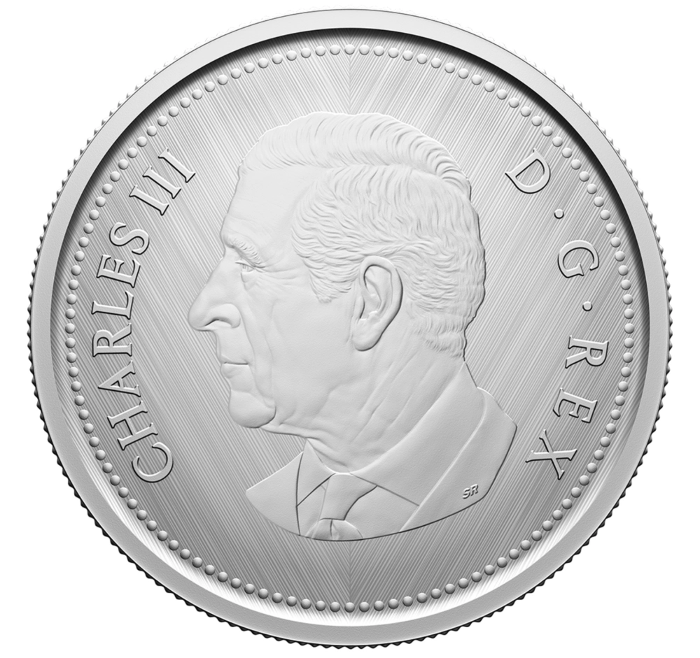 Изображение Карибу на серебряных 25 центах Фото Карибу на серебряных