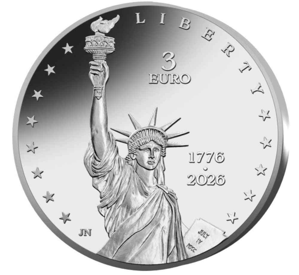 Изображение 3 и 50 евро к 250-летию независимости США Фото 3 и 50 евро к 250-ле