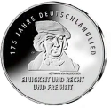 Читать новость нумизматики - 175 лет Гимну Германии отмечается памятной монетой Германии 20 евро