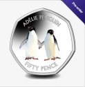 Читать новость нумизматики - Пингвины Адели – тема цветной монеты