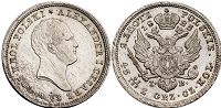 Монета 2 злотых 1816-1830 года для Польши