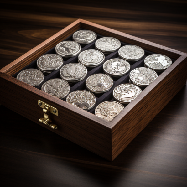 Набор монет из платины в футляре
