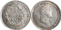 Монета 1 злотый Александра 1