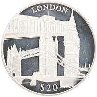 монета - либерия 20 долларов - подробная информация фото 1