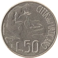 монета - ватикан 50 лир - подробная информация фото 1