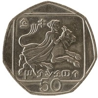 монета - кипр 50 центов - подробная информация фото 1
