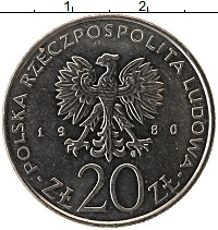 монета - польша 20 злотых - подробная информация фото 1