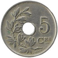 монета - бельгия 5 сантим - подробная информация фото 1