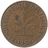 монета - фрг 1 пфенниг - подробная информация фото 1