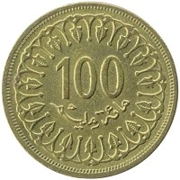 монета - тунис 100 миллим - подробная информация фото 1