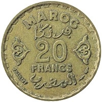 монета - марокко 20 франков - подробная информация фото 1