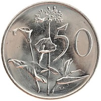 монета - юар 50 центов - подробная информация фото 1