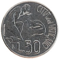 монета - ватикан 50 лир - подробная информация фото 1