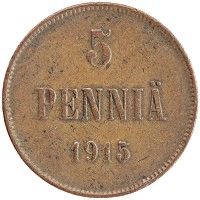 монета - 1894 – 1917 николай ii 5 пенни - подробная информация фото 1