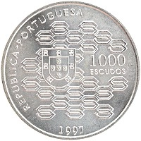 монета - португалия 1000 эскудо - подробная информация фото 1