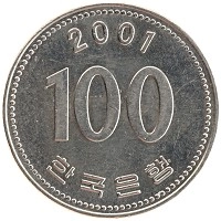 монета - южная корея 100 вон - подробная информация фото 1