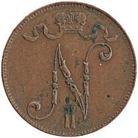 монета - 1894 – 1917 николай ii 5 пенни - подробная информация фото 1
