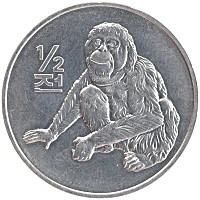 монета - северная корея 1/2 чоны - подробная информация фото 1