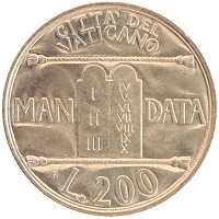 монета - ватикан 200 лир - подробная информация фото 1