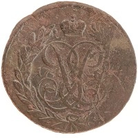 монета - 1741 – 1761 елизавета петровна 2 копейки - подробная информация фото 1