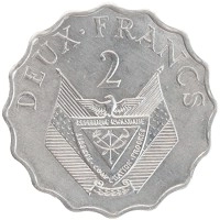 монета - руанда 2 франка - подробная информация фото 1