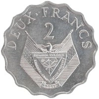 монета - руанда 2 франка - подробная информация фото 1