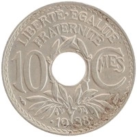 монета - франция 10 сантим - подробная информация фото 1