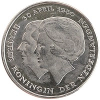 монета - нидерланды 1 гульден - подробная информация фото 1