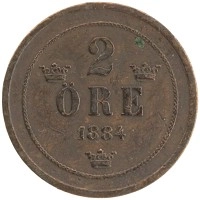 монета - швеция 2 эре - подробная информация фото 1