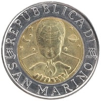 монета - сан-марино 500 лир - подробная информация фото 1