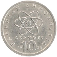 монета - греция 10 драхм - подробная информация фото 1
