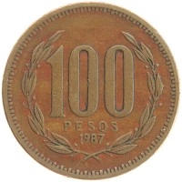 монета - чили 100 песо - подробная информация фото 1