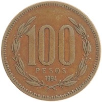 монета - чили 100 песо - подробная информация фото 1