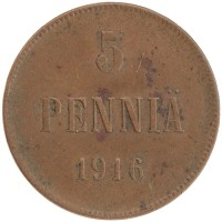 монета - 1894 – 1917 николай ii 5 пенни - подробная информация фото 1
