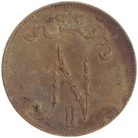 монета - 1894 – 1917 николай ii 5 пенни - подробная информация фото 1