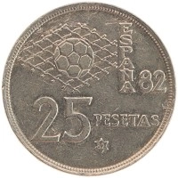 монета - испания 25 песет - подробная информация фото 1