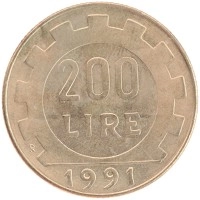 монета - италия 200 лир - подробная информация фото 1