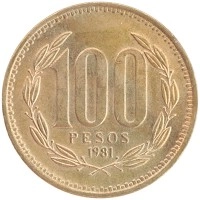 монета - чили 100 песо - подробная информация фото 1