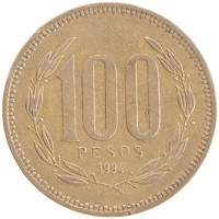 монета - чили 100 песо - подробная информация фото 1