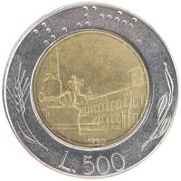 монета - италия 500 лир - подробная информация фото 1