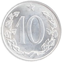 монета - чехословакия 10 хеллеров - подробная информация фото 1