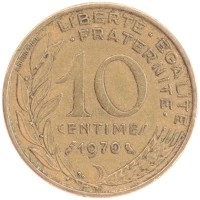 монета - франция 10 сантим - подробная информация фото 1
