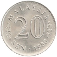 монета - малайзия 20 сен - подробная информация фото 1