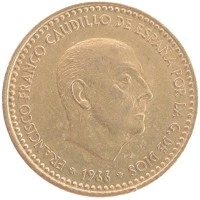 монета - испания 1 песета - подробная информация фото 1