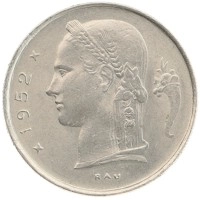 монета - бельгия 1 франк - подробная информация фото 1