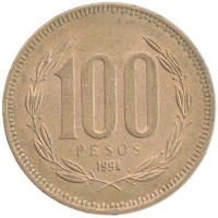 монета - чили 100 песо - подробная информация фото 1