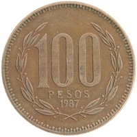 монета - чили 100 песо - подробная информация фото 1