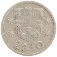 монета - португалия 2 1/2 эскудо - подробная информация фото 1