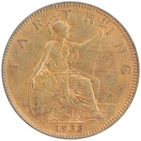 монета - великобритания 1 фартинг - подробная информация фото 1