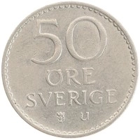 монета - швеция 50 эре - подробная информация фото 1